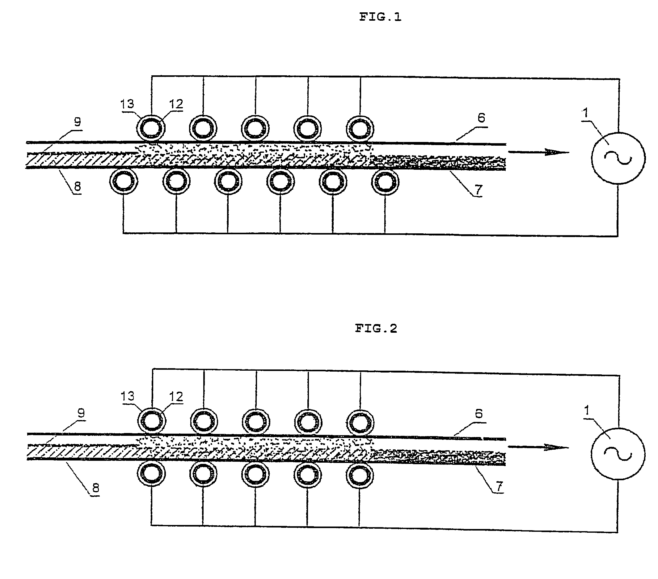 Process for impregnating a fibrous, filamentary and/or porous network with powder using electrodes subjected to an AC electric field