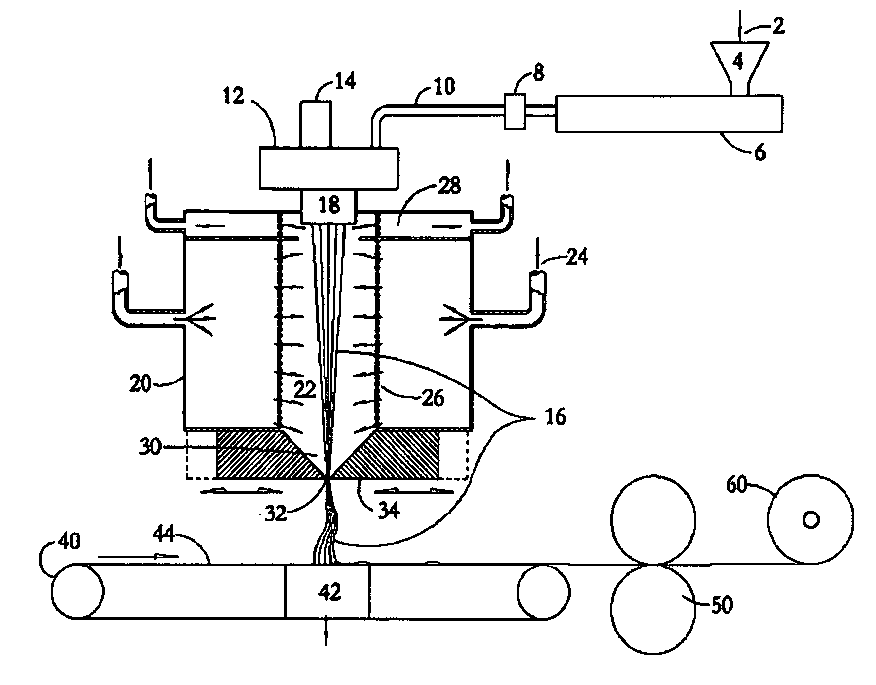 Method and apparatus for forming melt spun nonwoven webs