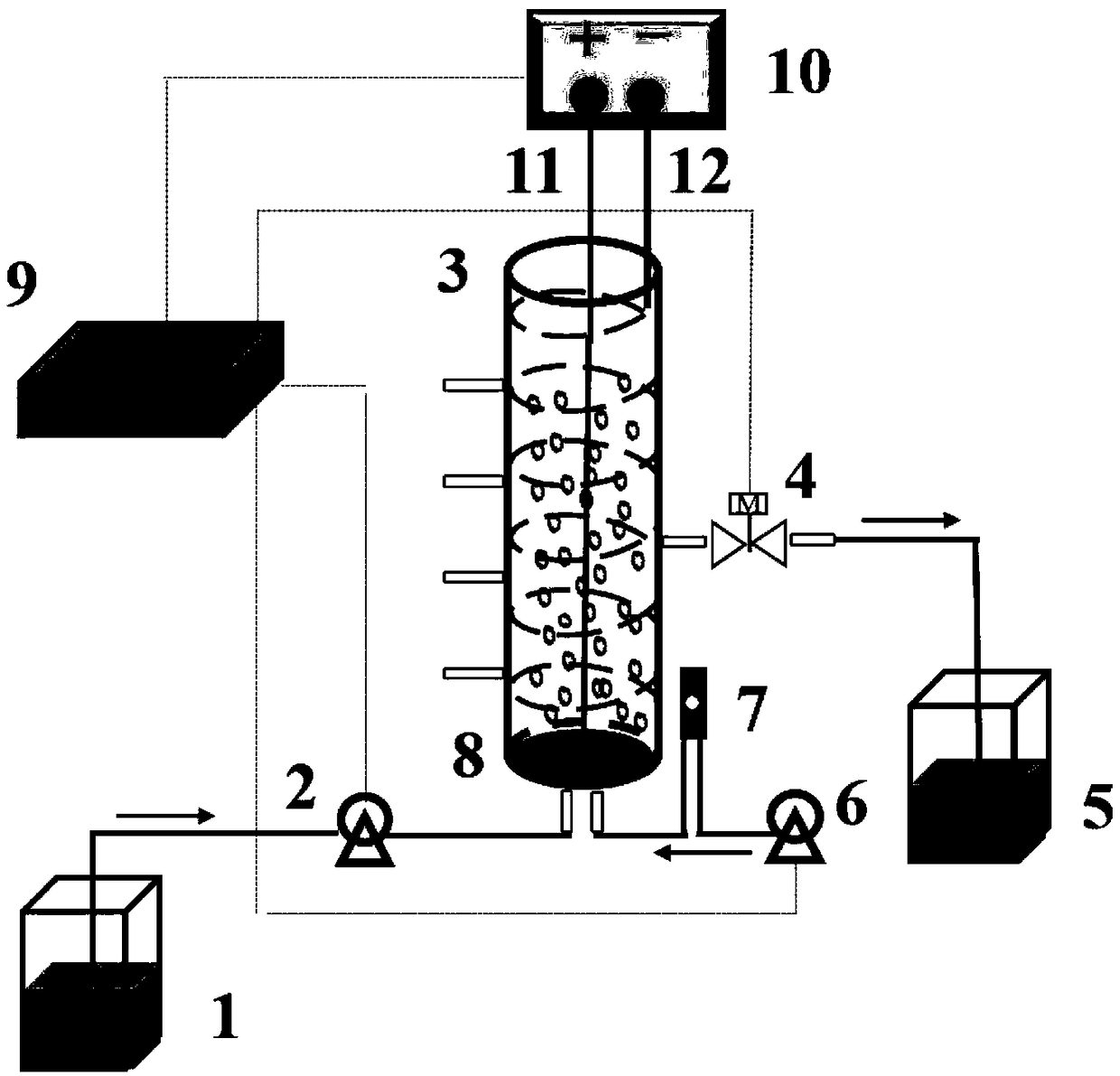 Device and method for strengthening granulation process of aerobic sludge