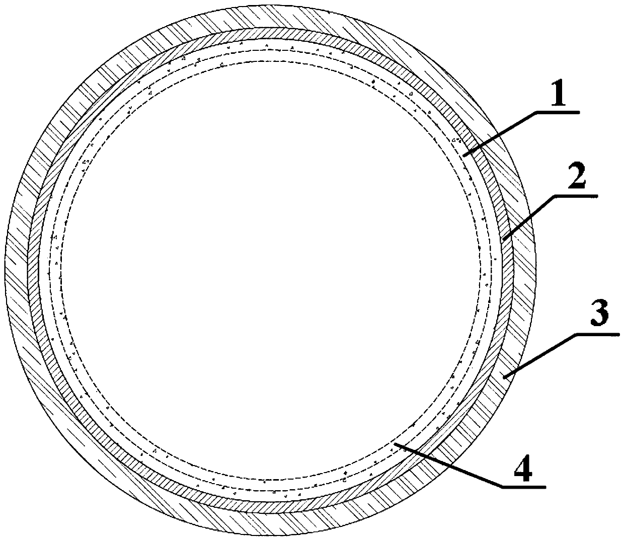 Composite multi-layer crucible for induction melting of bismuth aluminum alloy and preparation method thereof