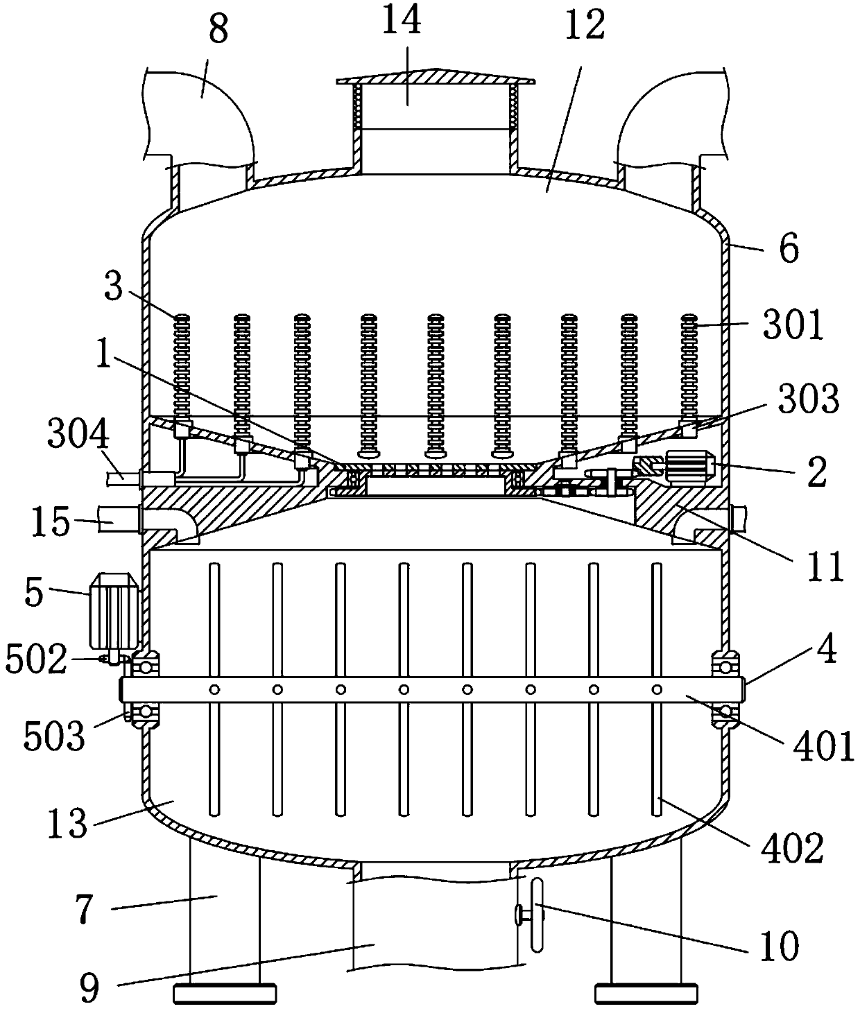 Industrial acidic wastewater treatment device