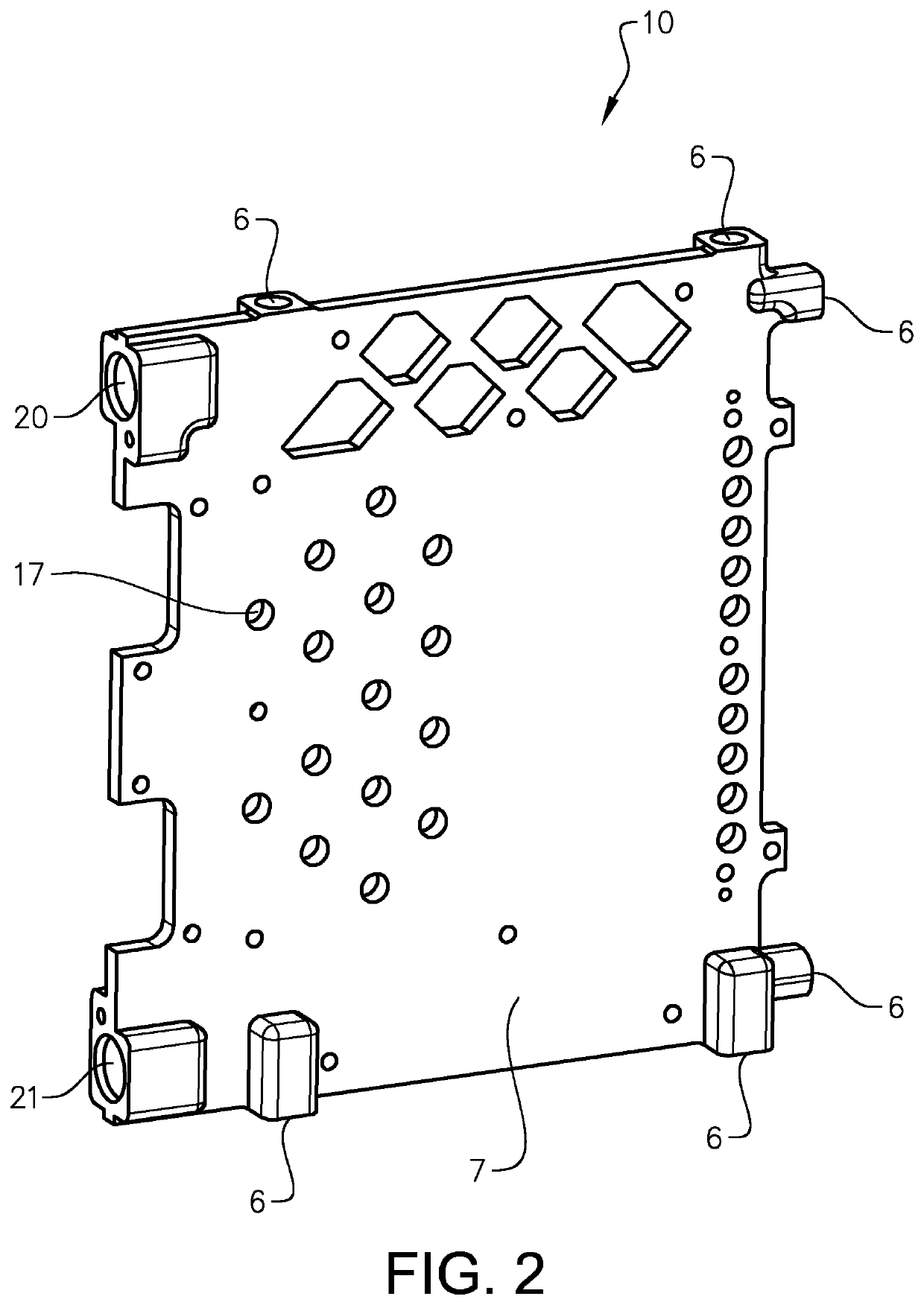 Cooling device with evenly distributed and directed cooling effect for high heat flux and deaeration functionality