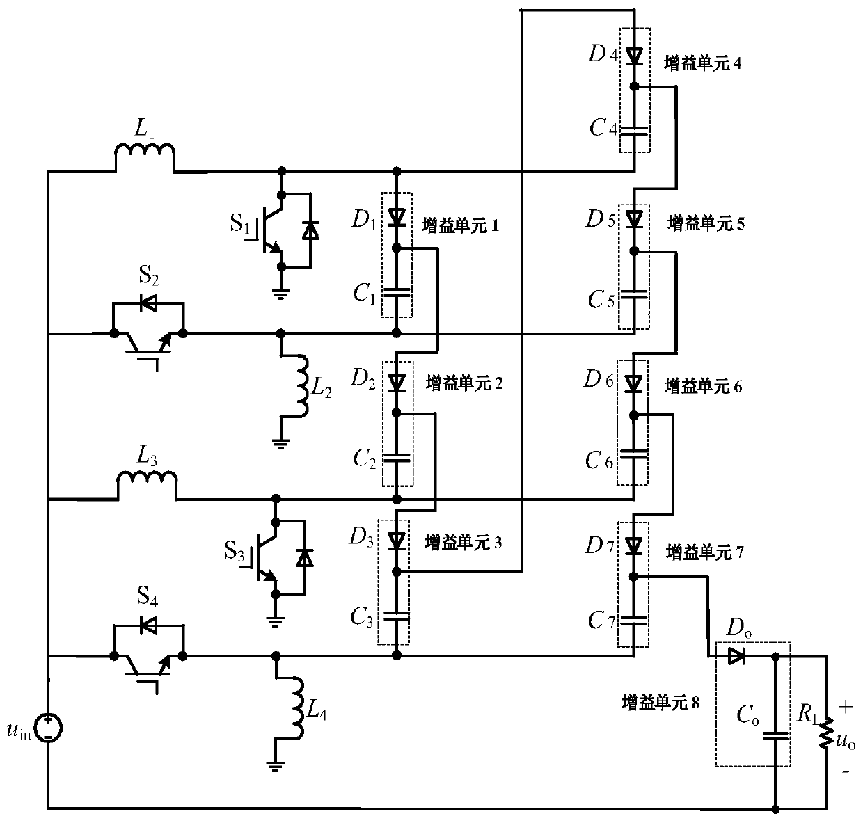 Expandable gain unit type high-capacity DC/DC converter