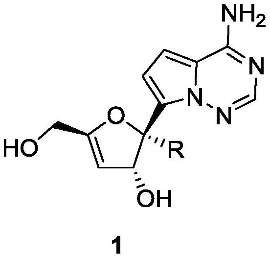 3 ', 4'-unsaturated ribose C-nucleoside analogue and preparation method thereof