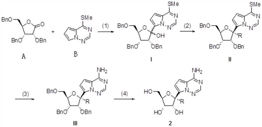 3 ', 4'-unsaturated ribose C-nucleoside analogue and preparation method thereof