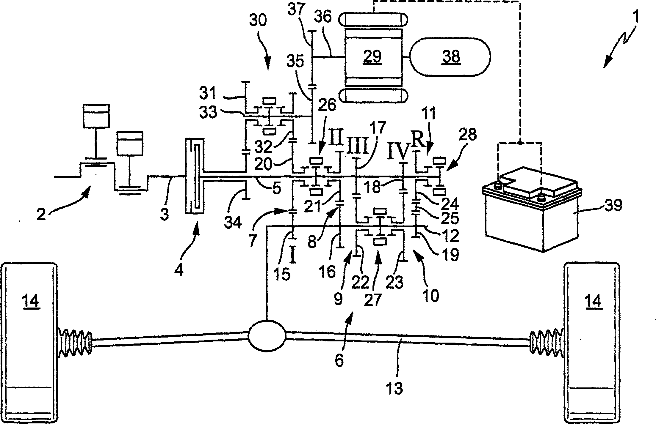 Hybrid drive train