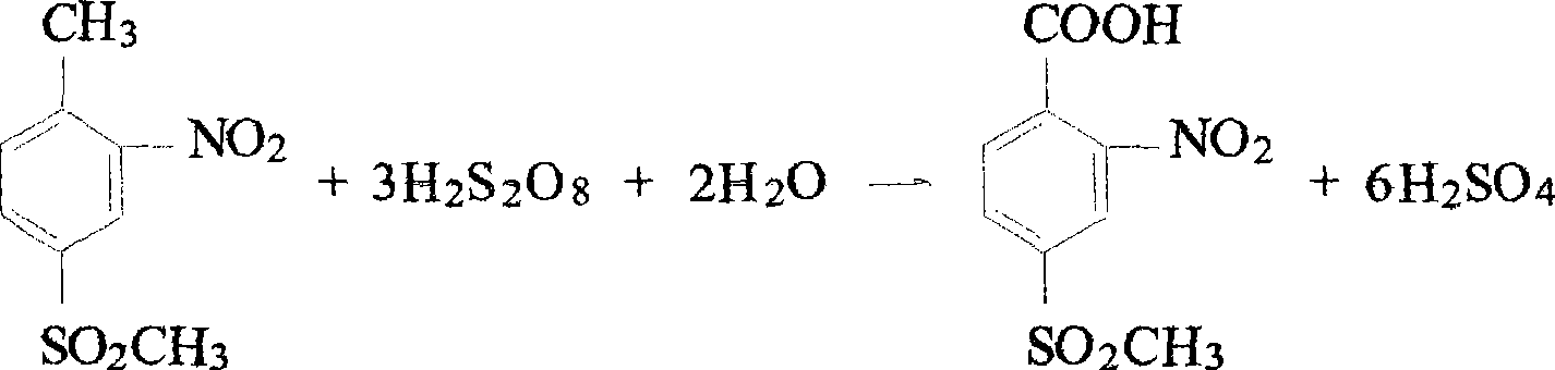 Preparation of o-nitro p-methylsulfonylbenzoic acid