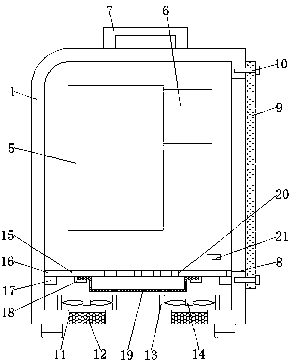 A computer host with a good dustproof effect