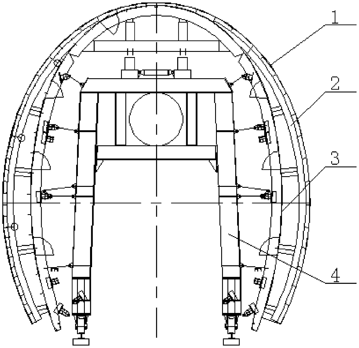 A construction method for assembling trolley formwork with gradually changing section of tunnel arch wall lining