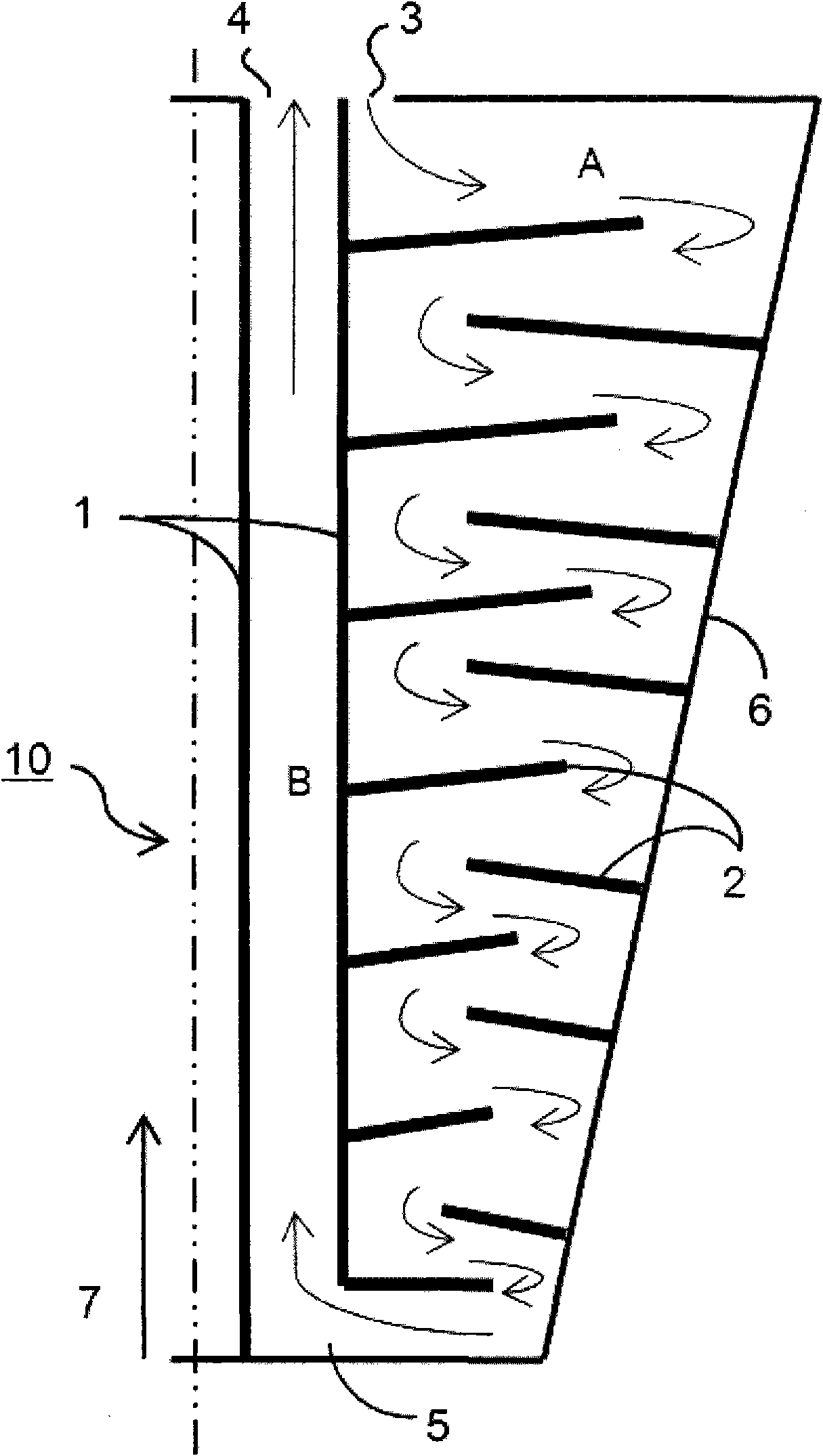 Turbulent baffle heat transfer enhancing device with jet impingement function