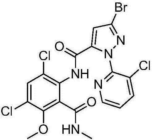 Insecticide C18H13BrCl3N5O3 and application thereof