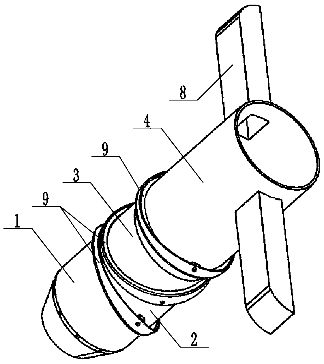 Transmission structure of micro three-bearing vector spray tube and control method of transmission structure