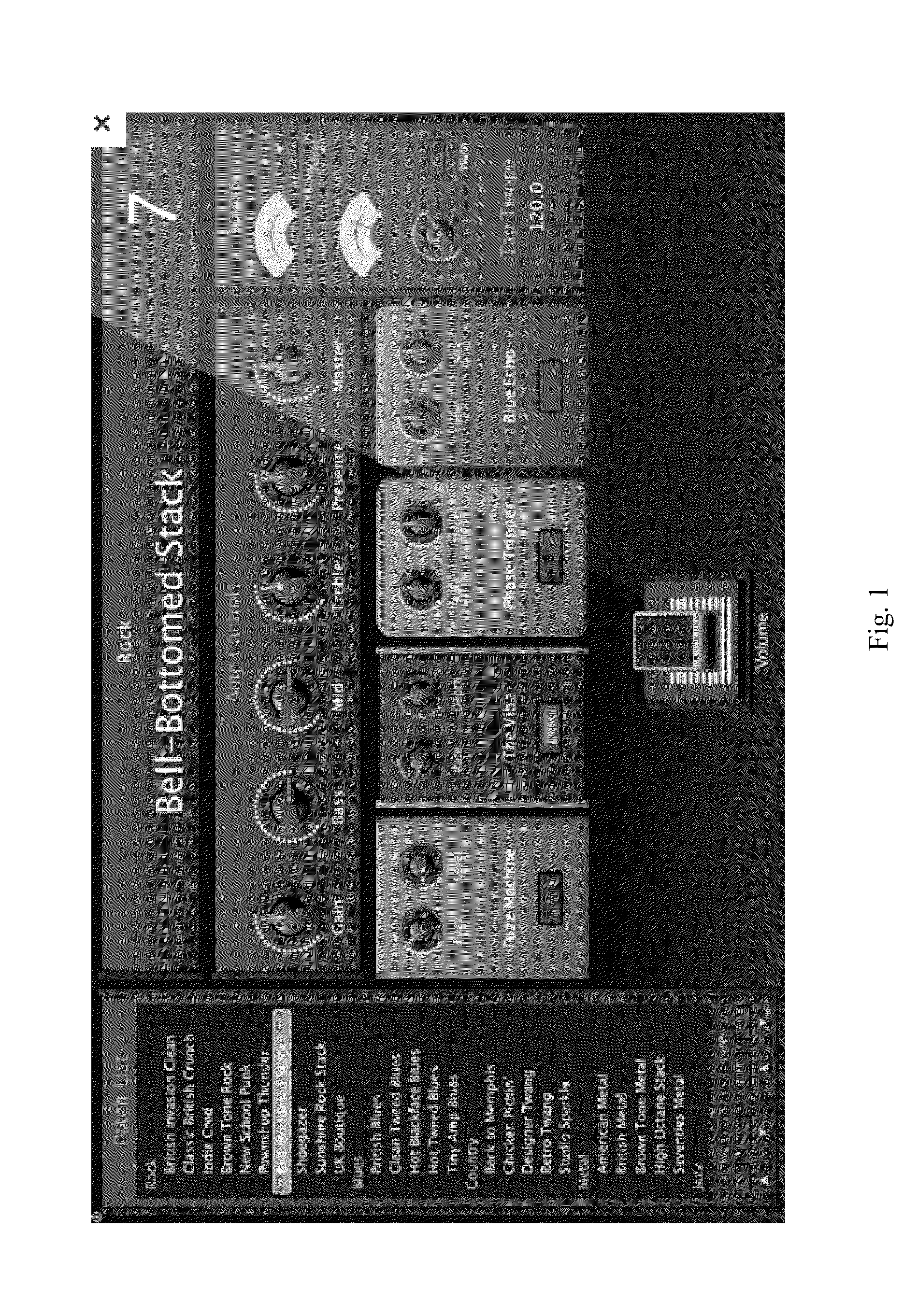 Virtual audio effects pedal and corresponding network