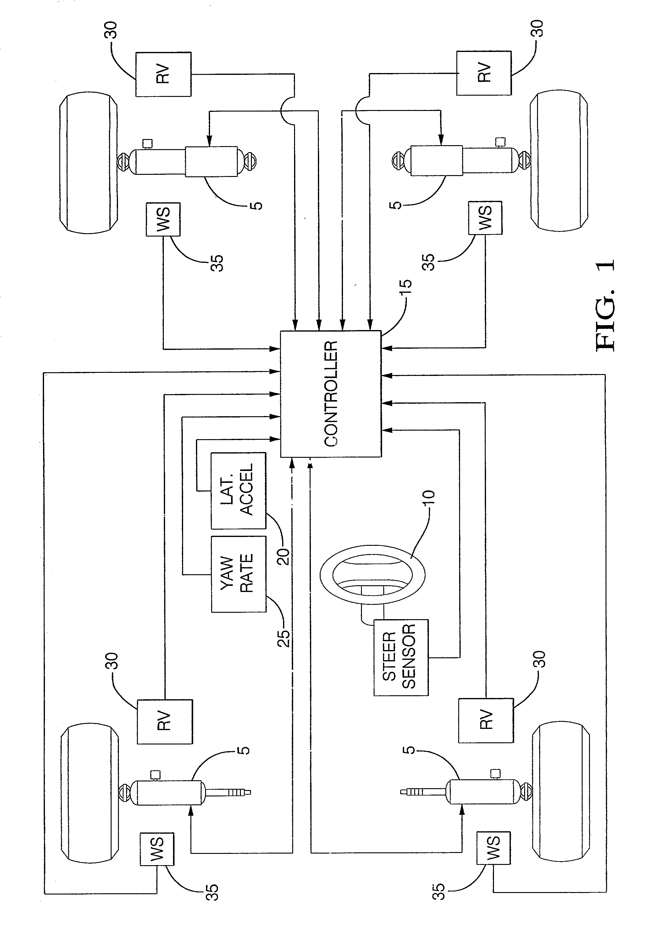 Damper based vehicle yaw control