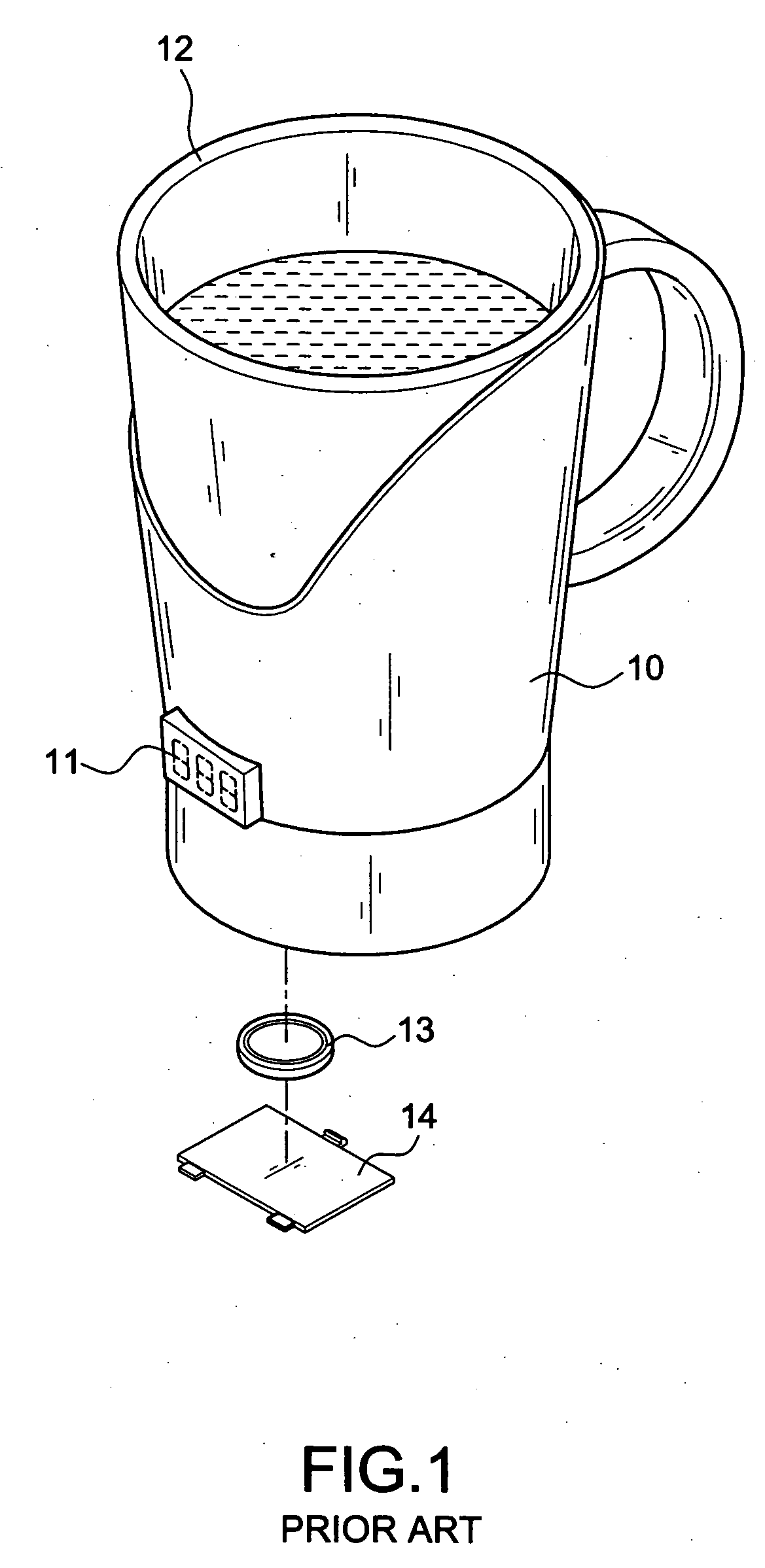 Liquid container capable of self-generating power and showing temprature