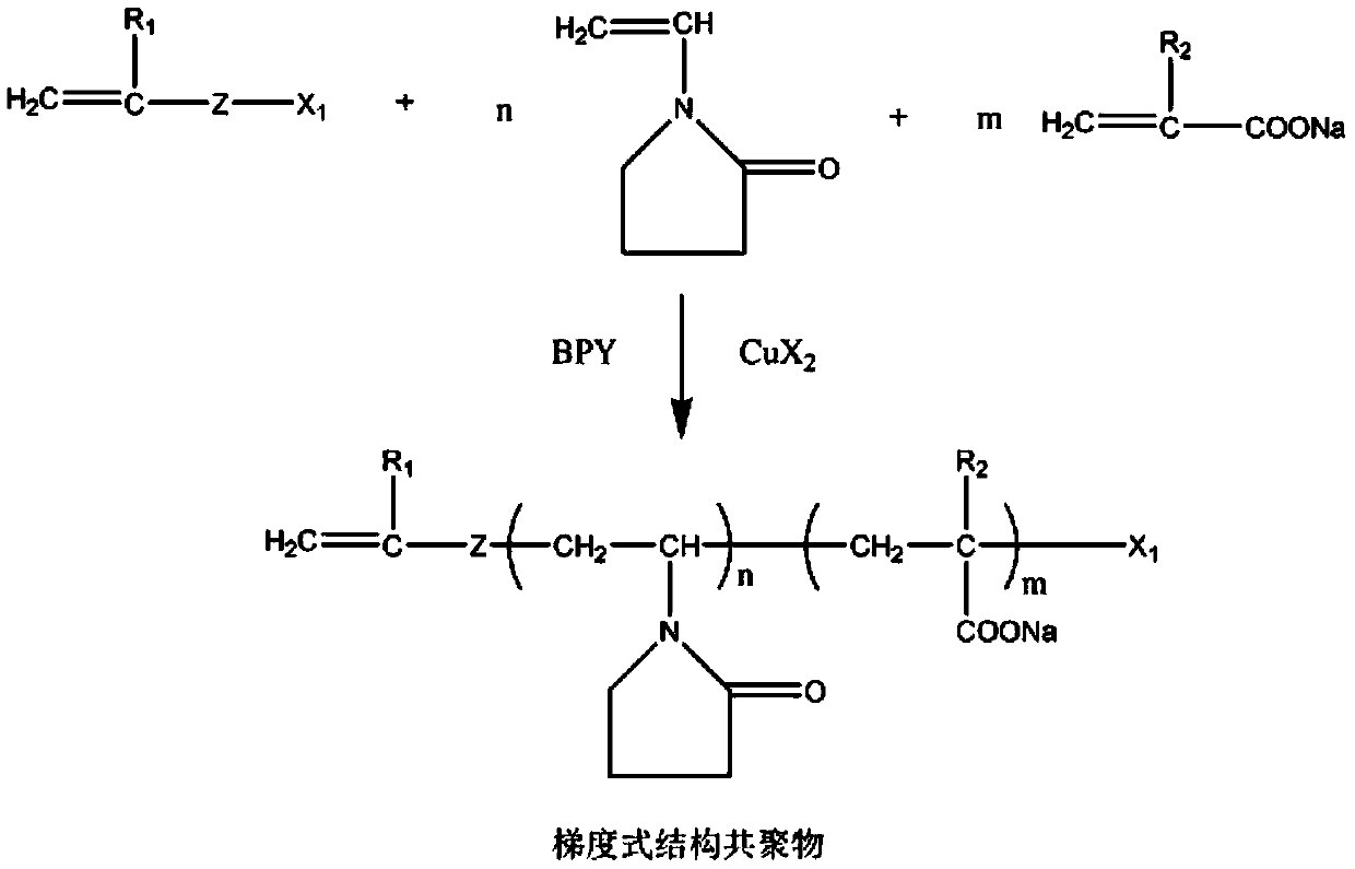 Multifunctional polycarboxylate water-reducer containing gradient polymer side chain and preparation method of multifunctional polycarboxylate water-reducer