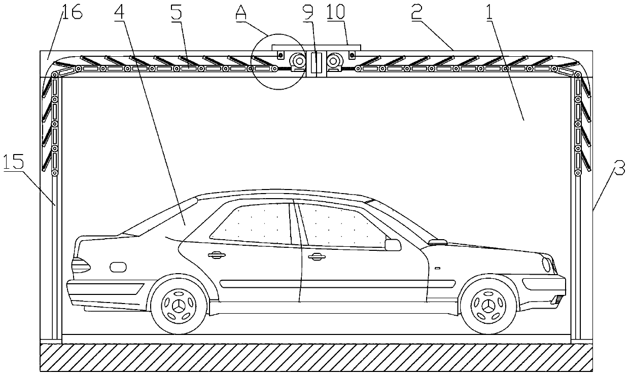 Solar panel folding and unfolding device for stereo garage