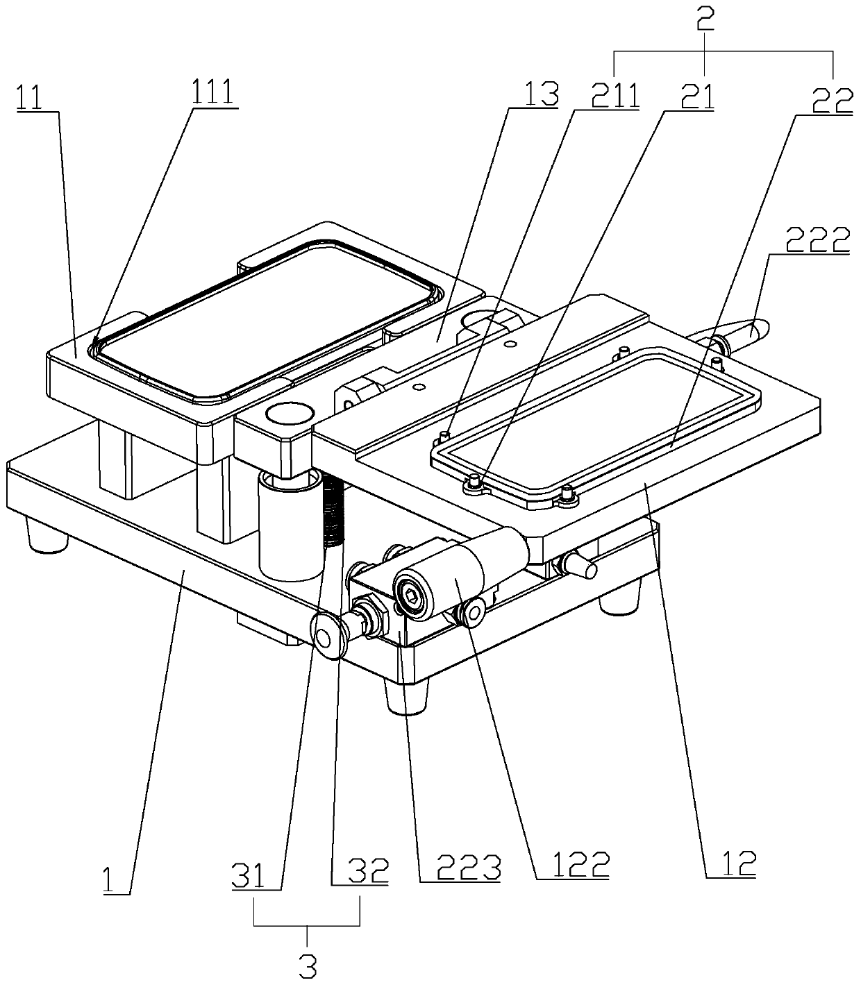 Turnover type assembling and positioning device