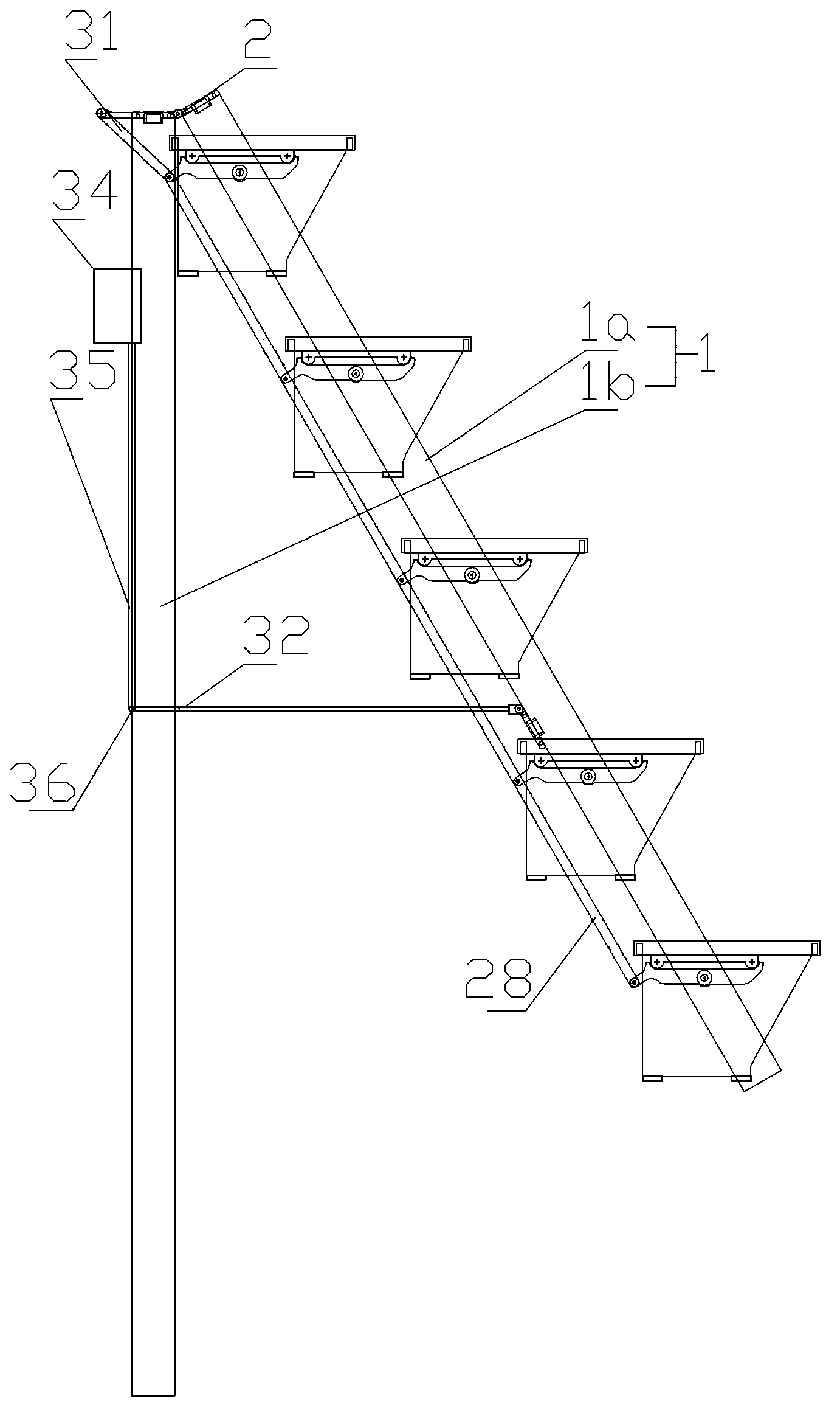 Extensible detachable potted foldable planting device applicable to ships and warships and households