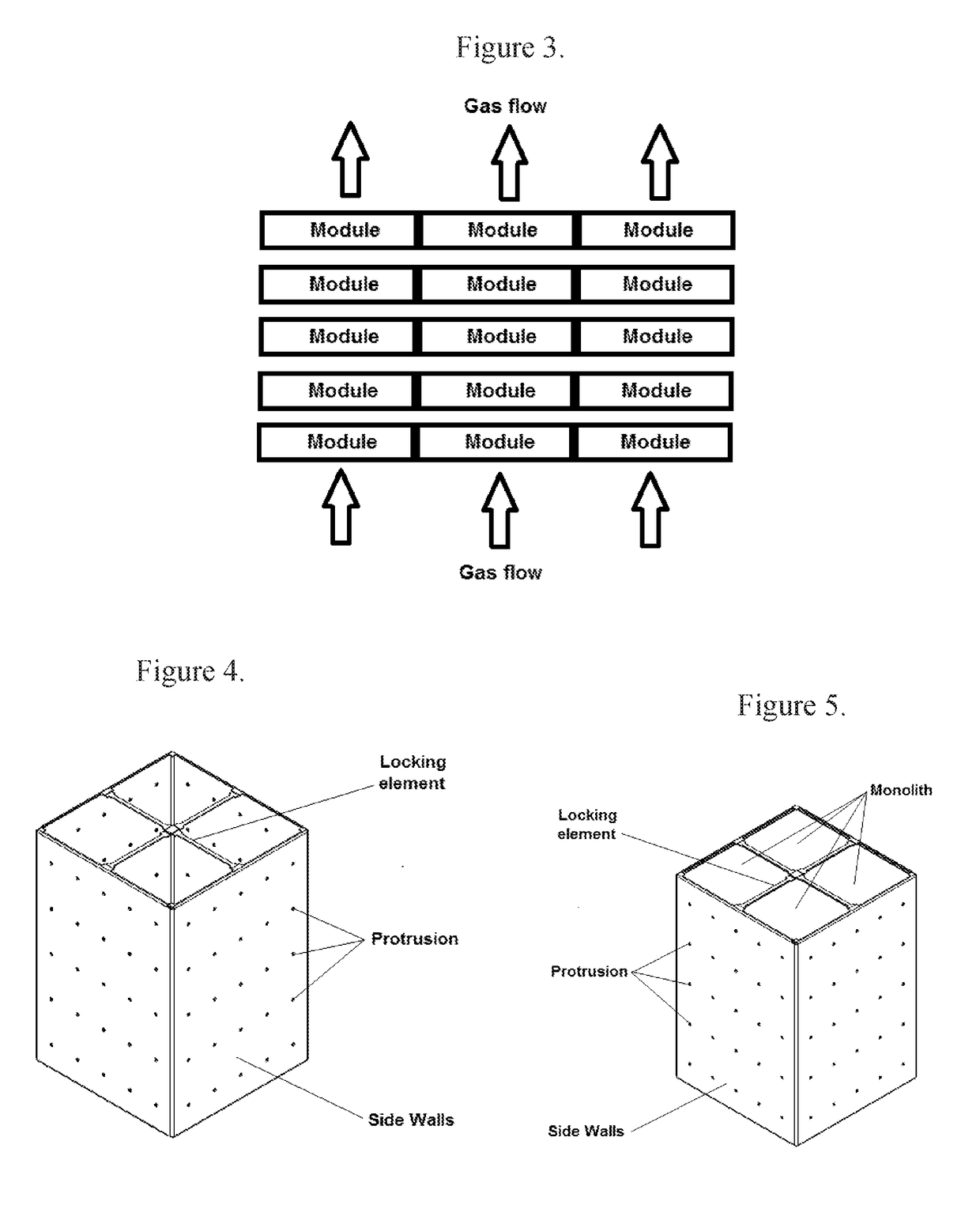 Frame elements for containing monoliths