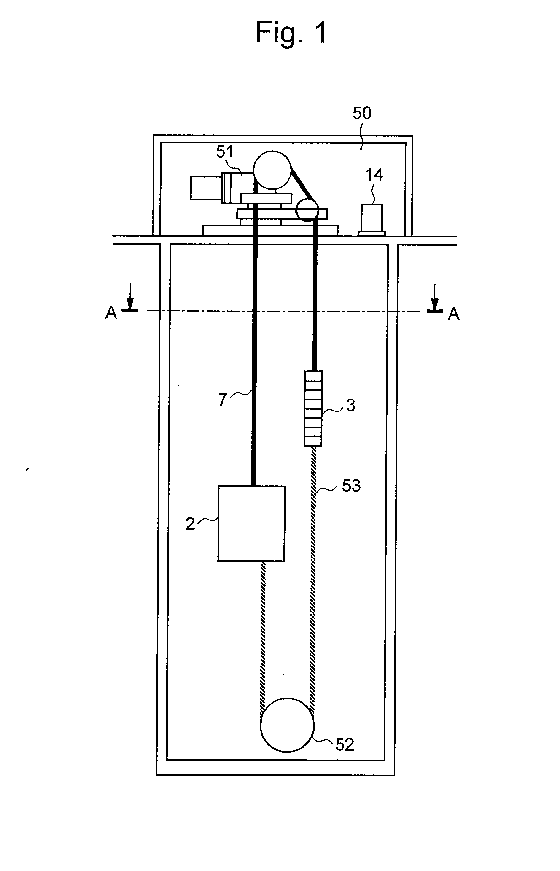 Elevator rope sway detection device