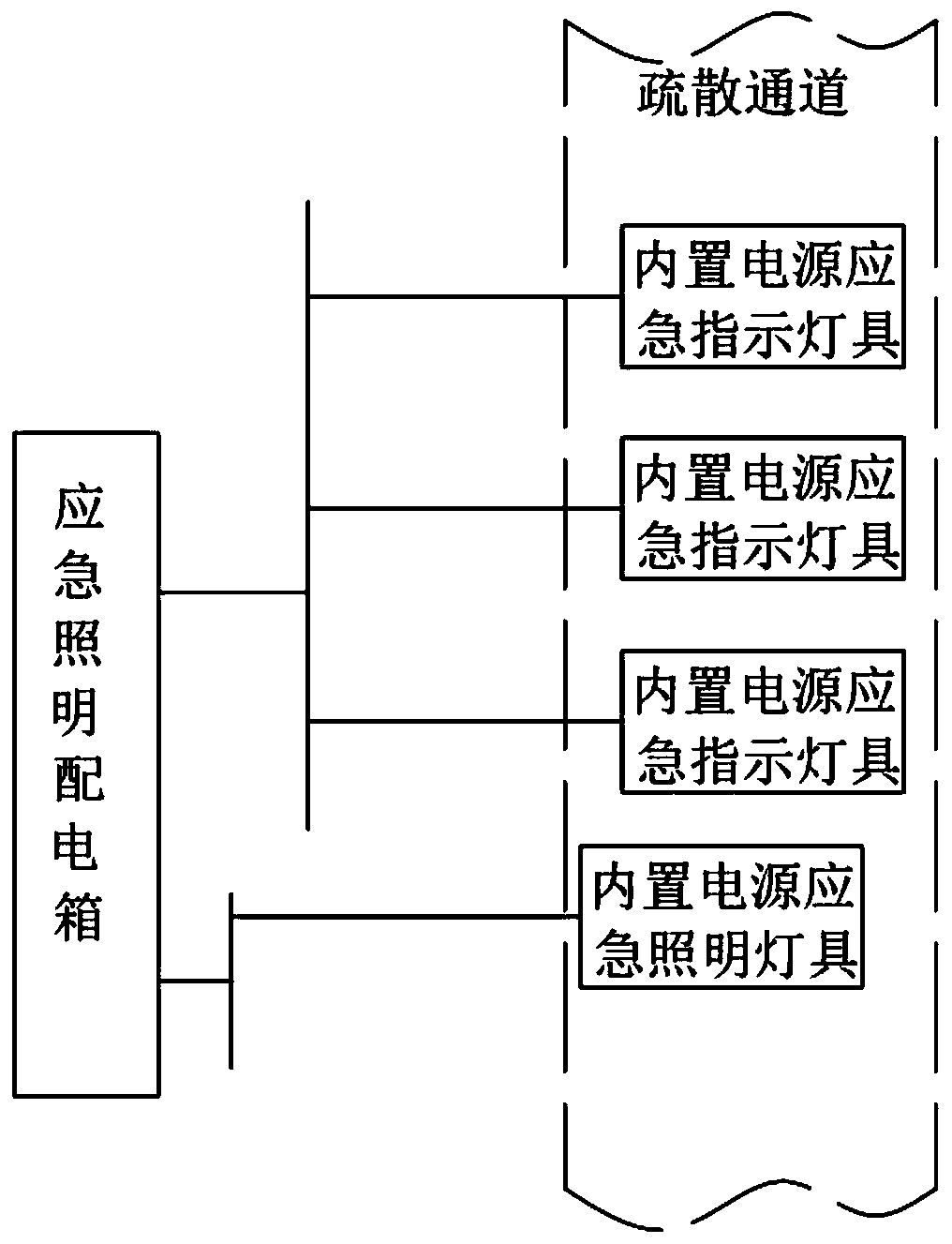 Non-centralized low-voltage evacuation system with lamp provided with storage battery for power supply