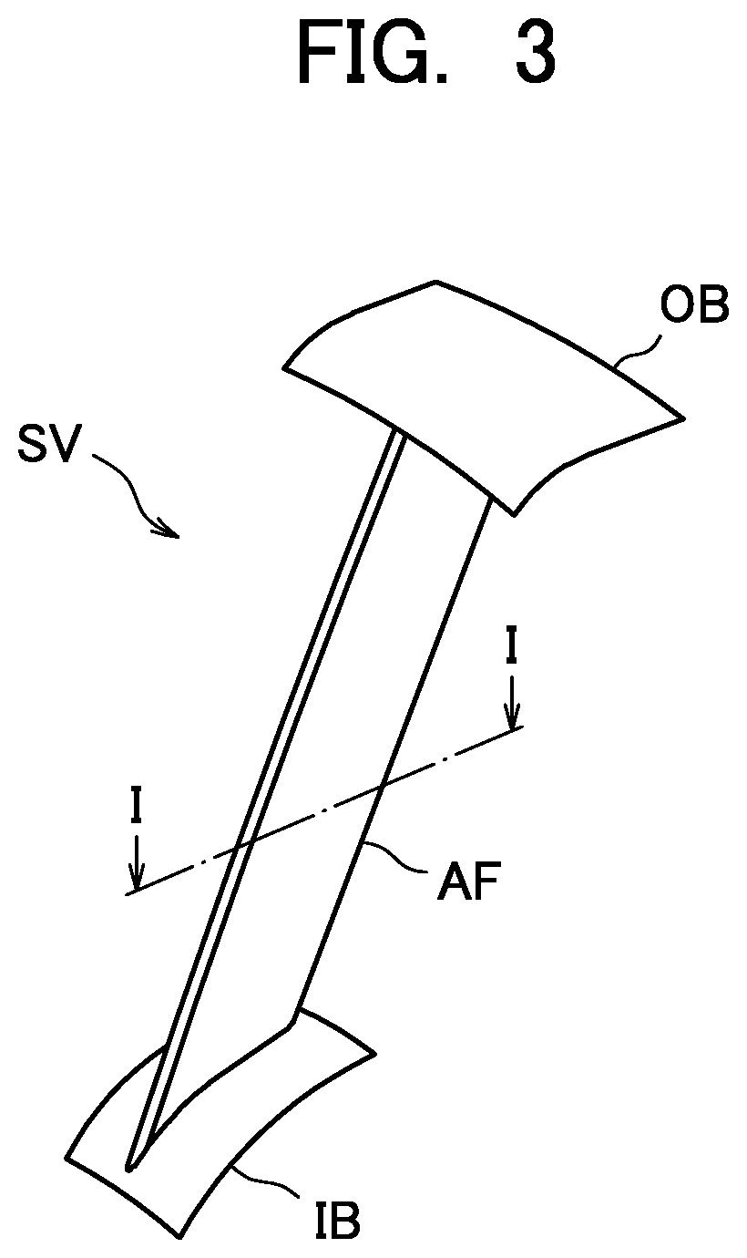 Stator vane of fan or compressor