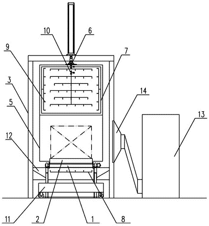 3D printing sand mold continuous type six-face automatic sand cleaning machine and sand cleaning method