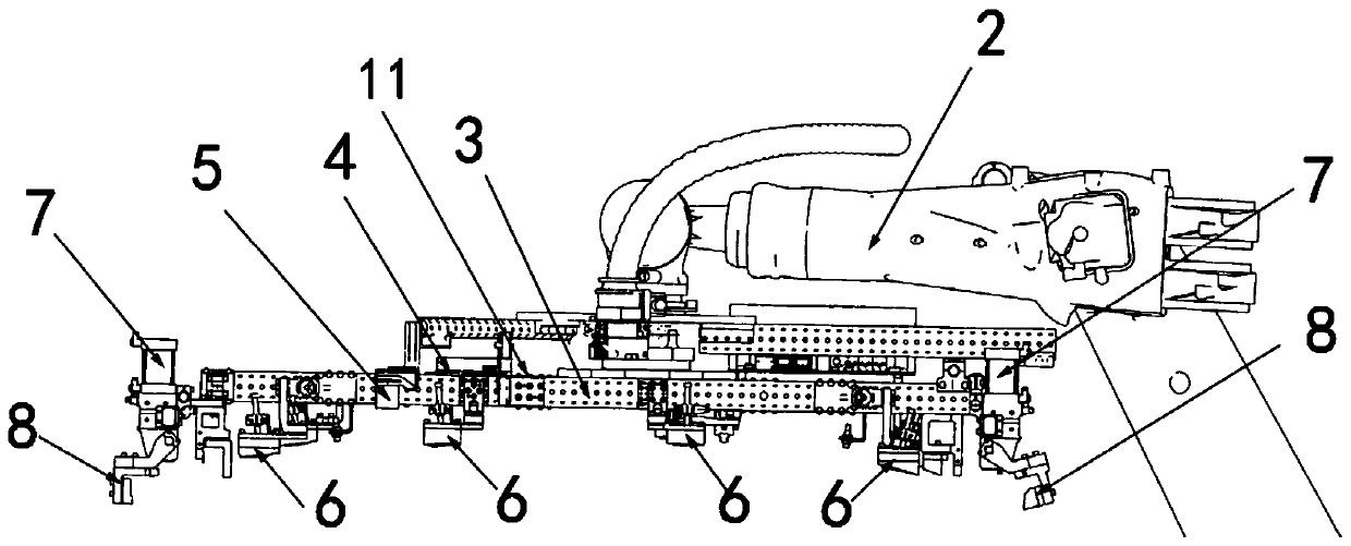 System for grabbing part from material frame under visual guidance of robot and control method