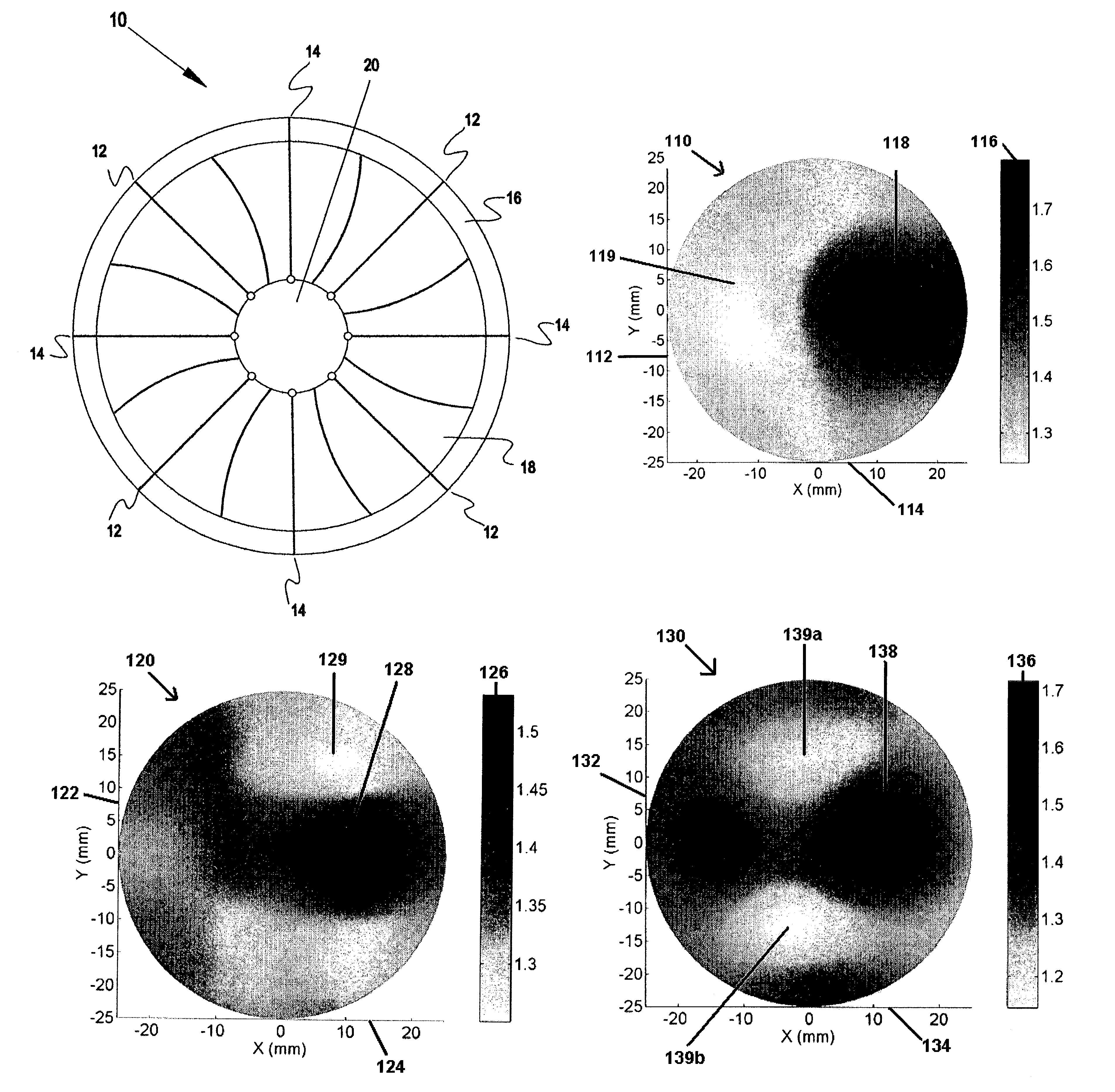 Reconstructed refractive index spatial maps and method with algorithm