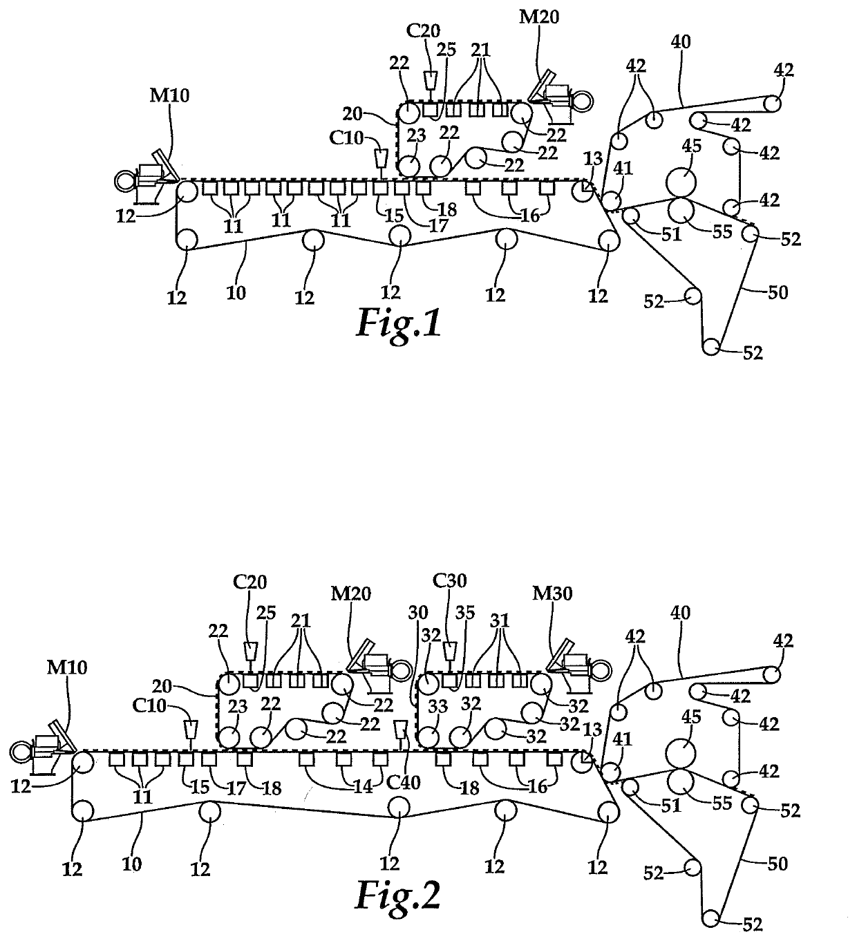 Method for Sizing a Multi-ply Fiber Web and a Forming Section for a Multi-ply Fiber Web