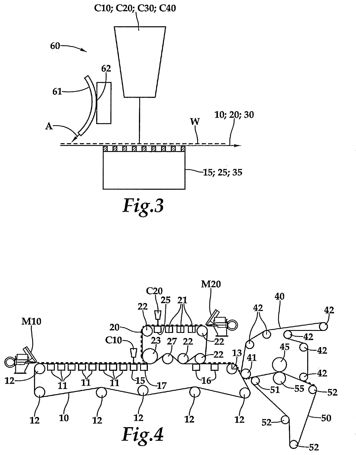 Method for Sizing a Multi-ply Fiber Web and a Forming Section for a Multi-ply Fiber Web