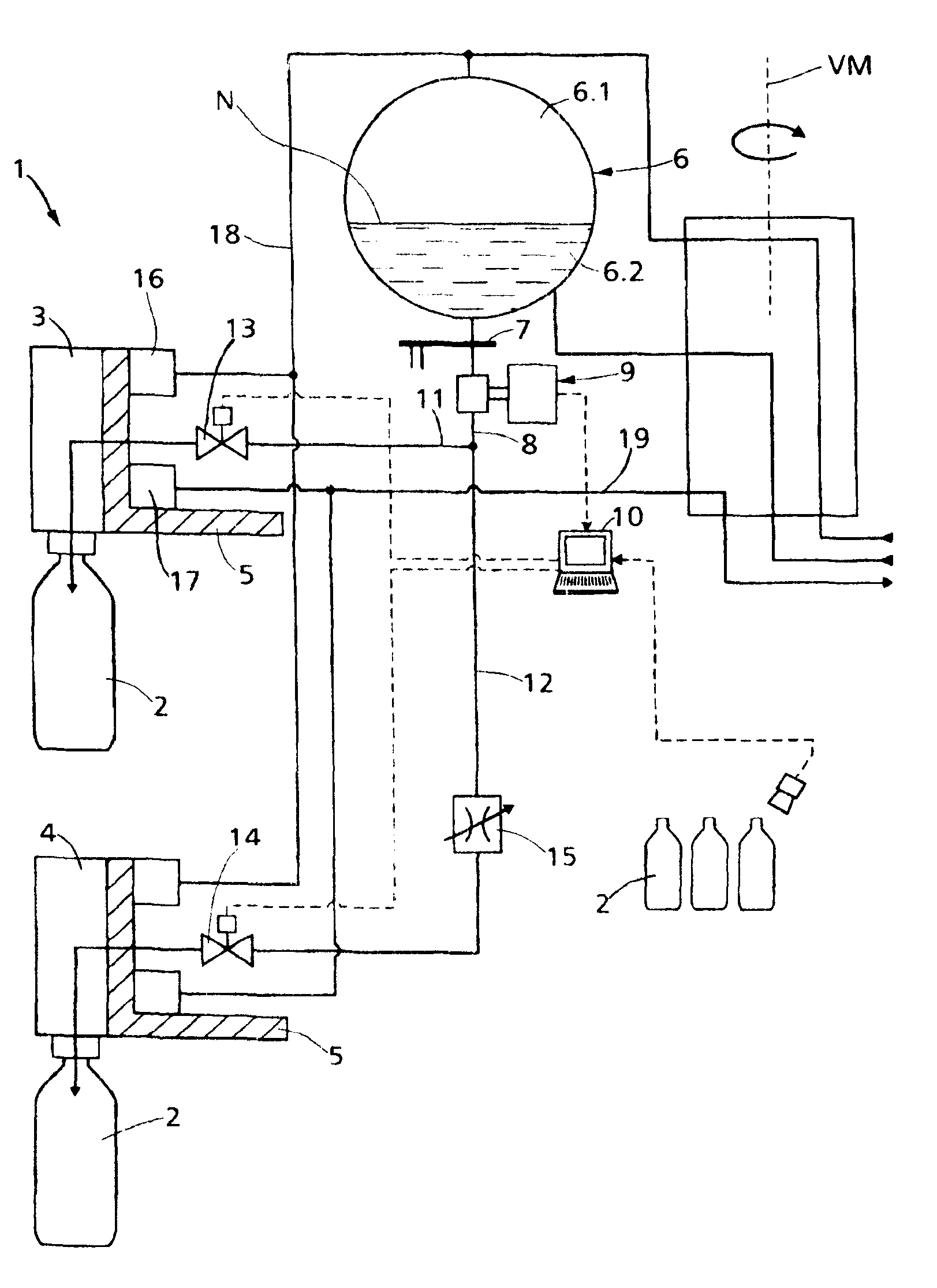 Method of filling bottles or similar containers in a bottle or container filling plant and a filling system for filling bottles or similar containers in a bottle or container filling plant