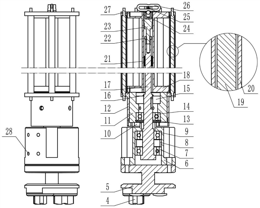 Sheathed long spindle and quick bobbin change device for high performance fiber weaving