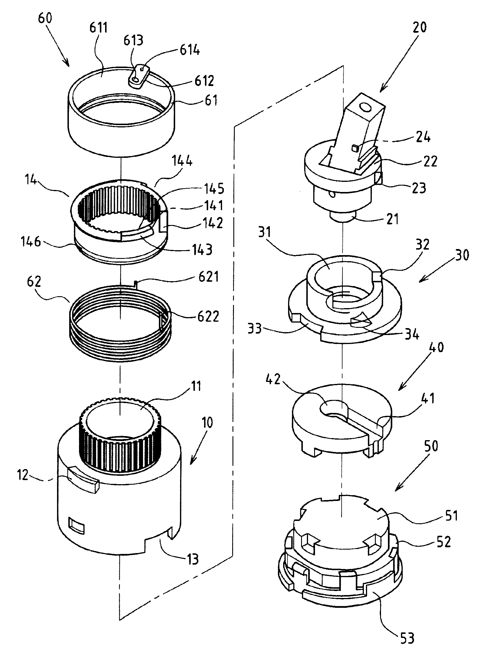 Automatic cold water feed-back mechanism for single handled faucet