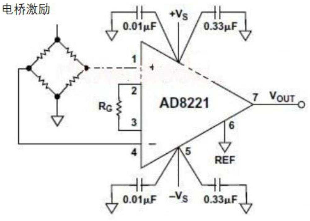 Amplifier power supply circuit of balance bridge and bridge amplifying circuit