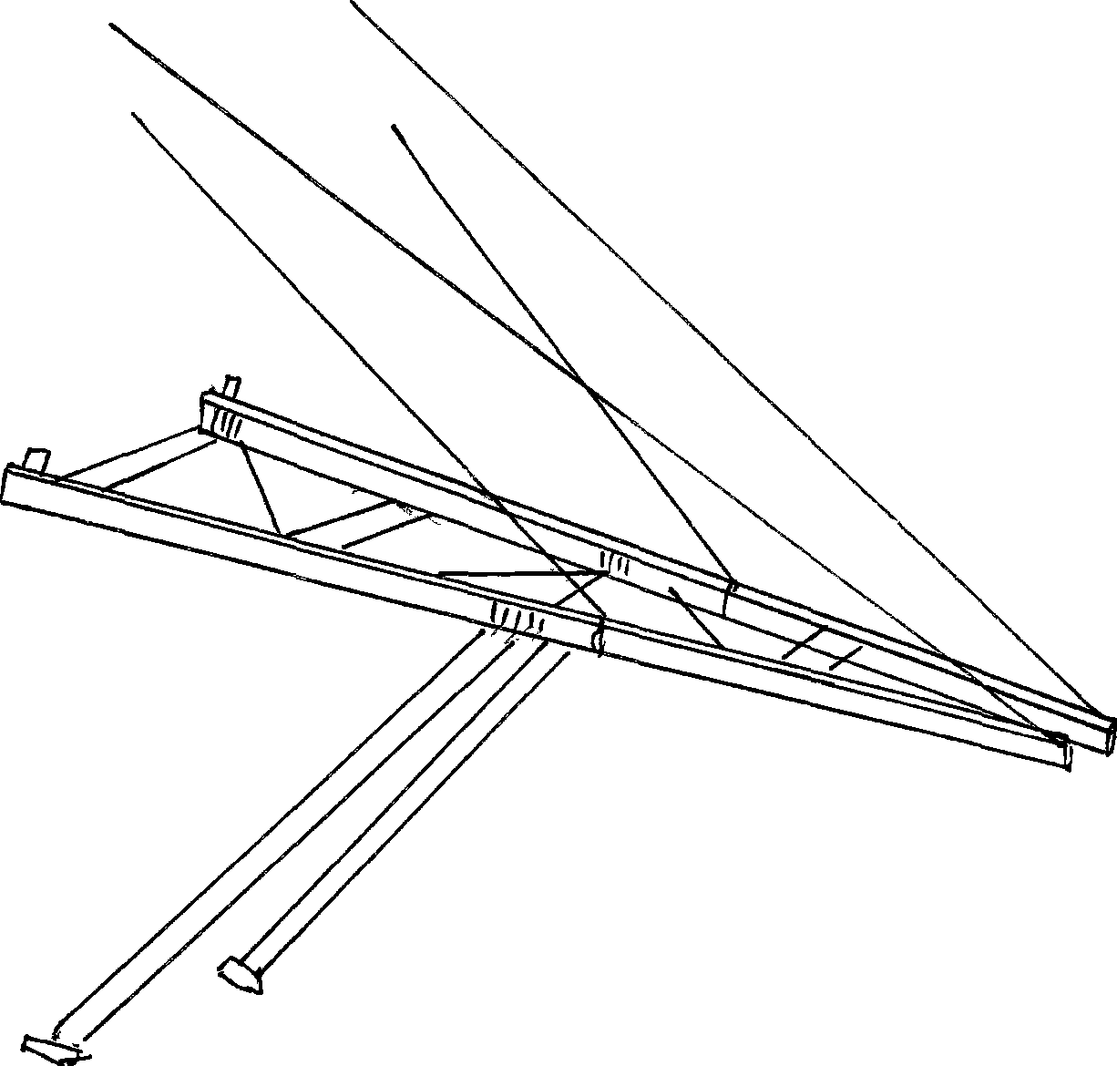 Construction method for spacing suspension cable structural template support platform