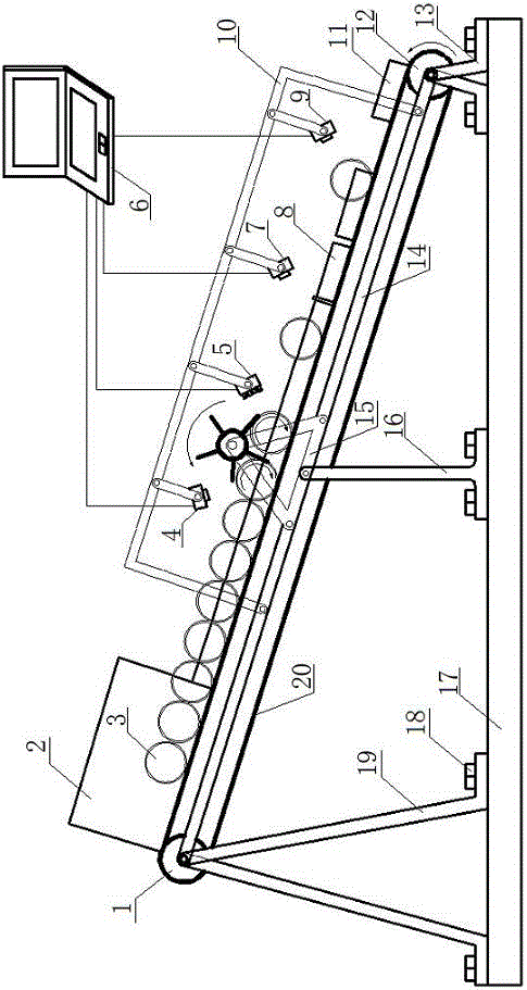 Multi-index high-speed dynamic detection and material dividing method and device of annular sliding bearing