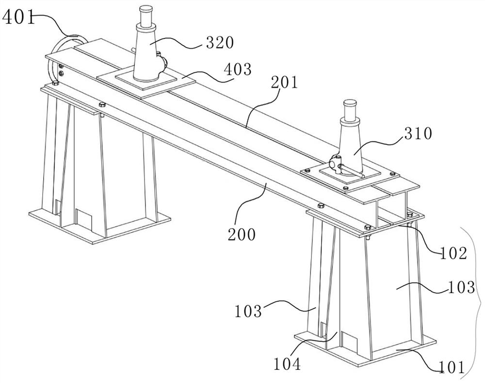 Width-adjustable rail engineering truck body unwheeling platform