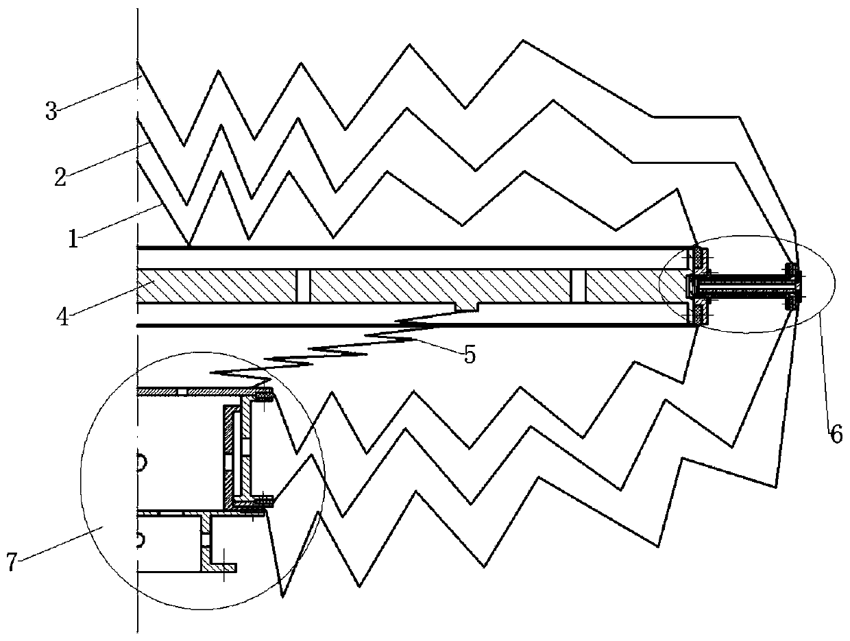 Spaceflight vehicle structure with ultra-light weight, large expansion-contraction ratio and ultra-low temperature working environment