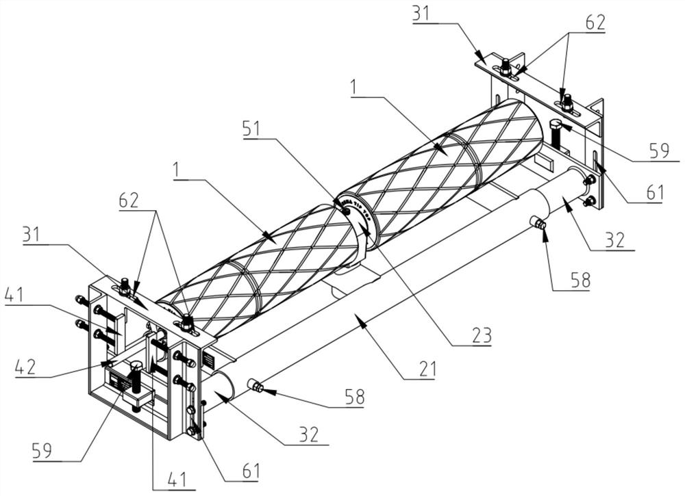 Novel automatic deviation rectifying device for double hollow carrier rollers