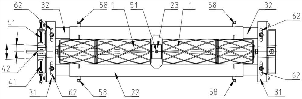 Novel automatic deviation rectifying device for double hollow carrier rollers