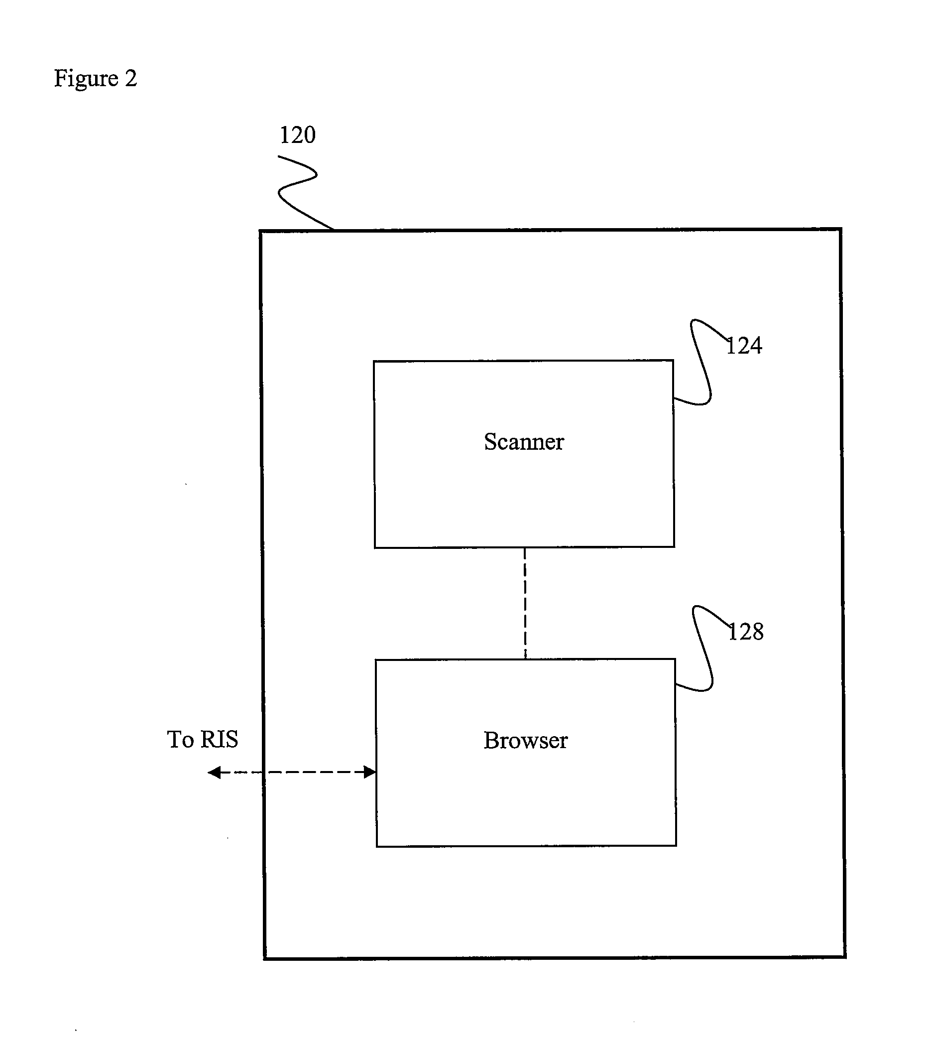 Ris browser for direct access to a radiology information system from a diagnostic imaging modality scanner console