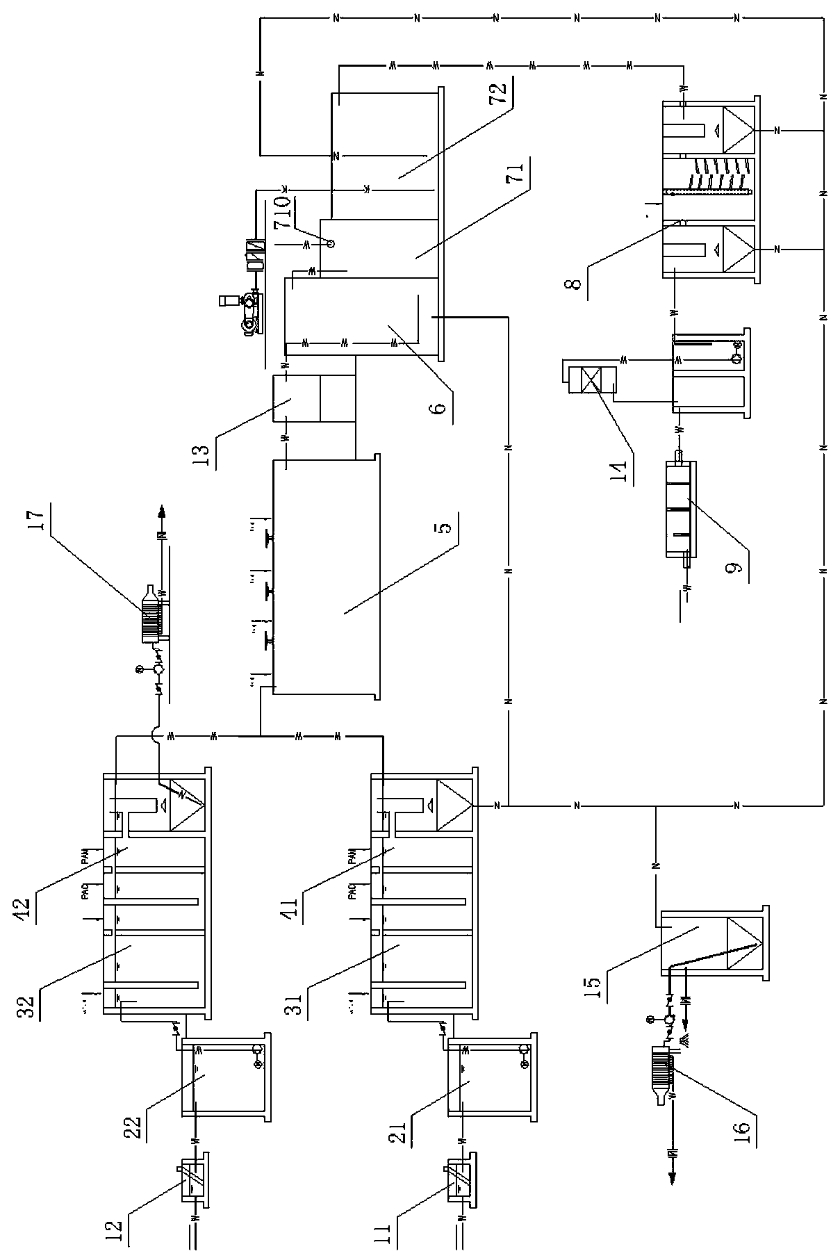 Multistage sedimentation tank of centralized treatment system for industrial wastewater