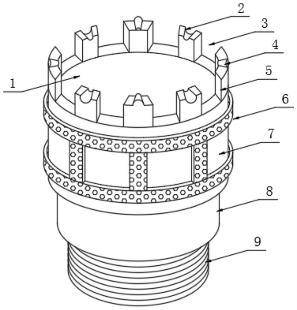 Bending-resistant diamond compact drill bit with concave-convex lip surface