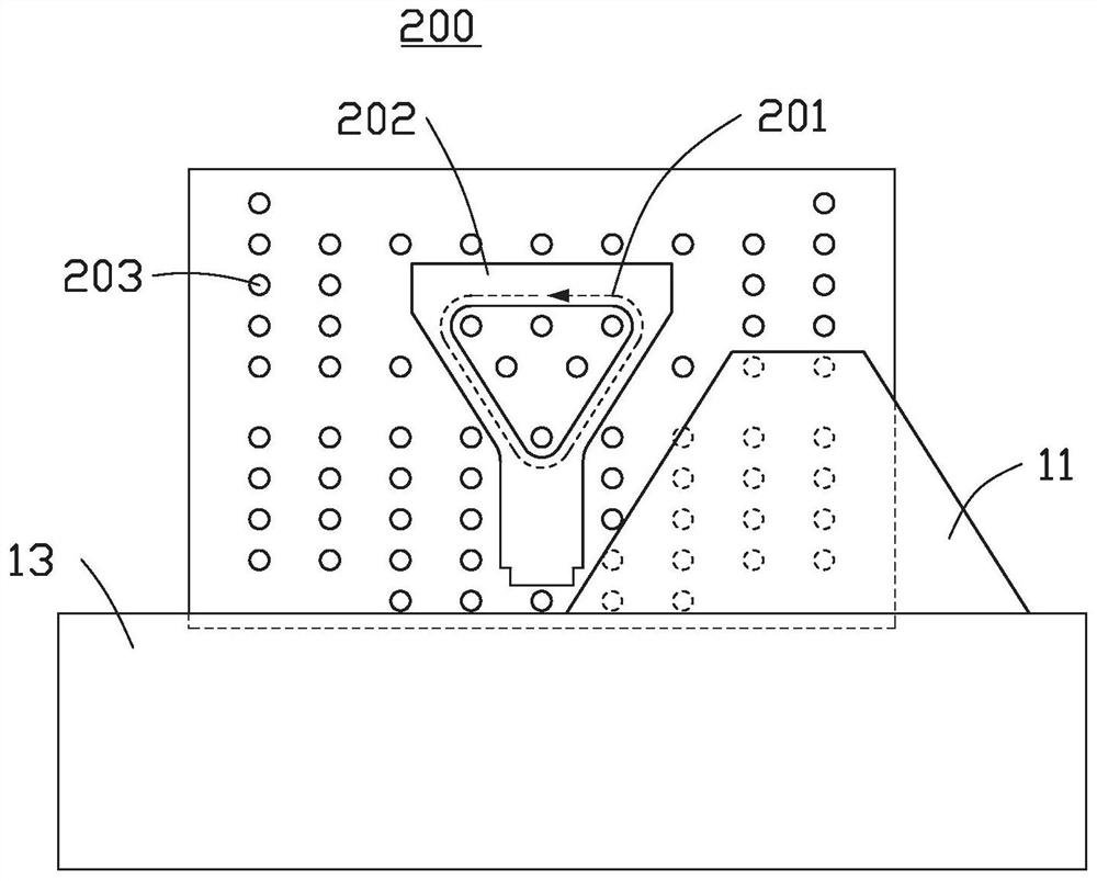 Tab structure, application of tab structure, preparation method and preparation device of tab structure