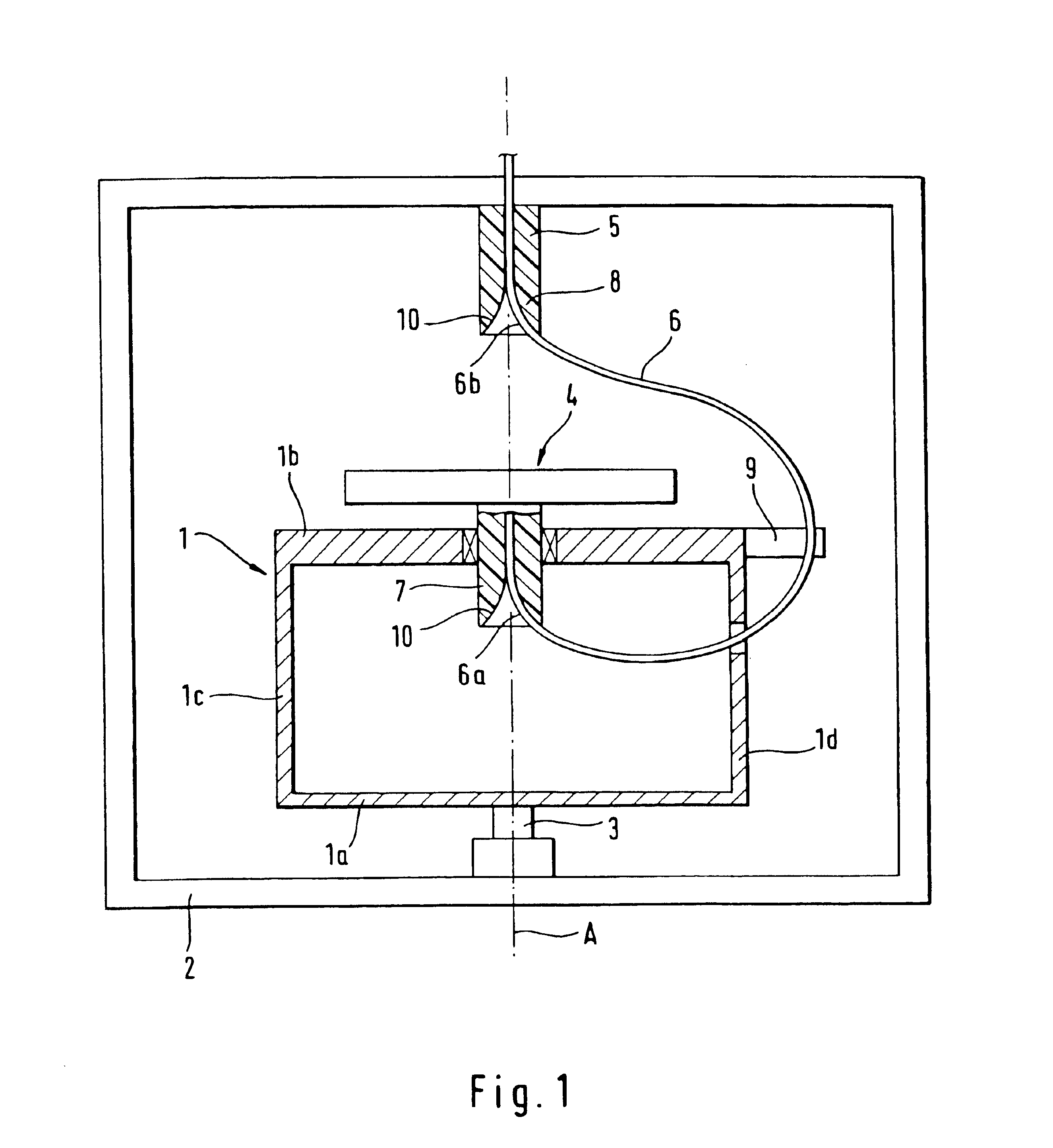 Centrifuge with a fluid line guide element having a curved bearing surface