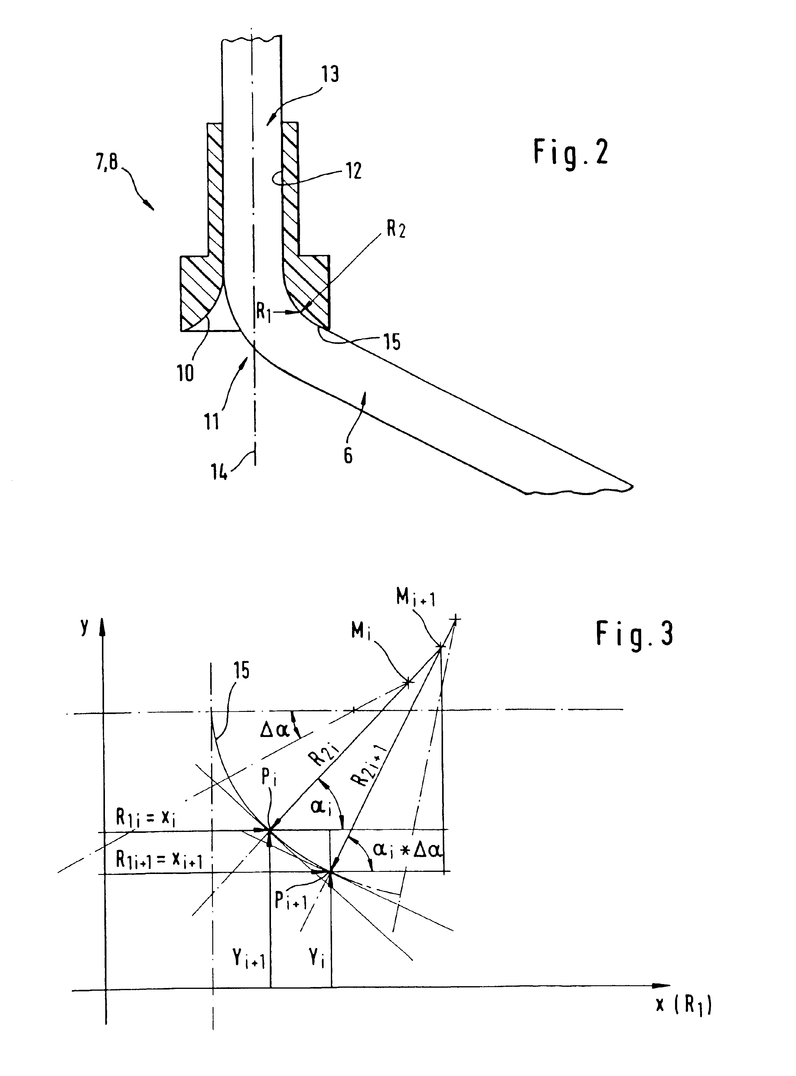 Centrifuge with a fluid line guide element having a curved bearing surface