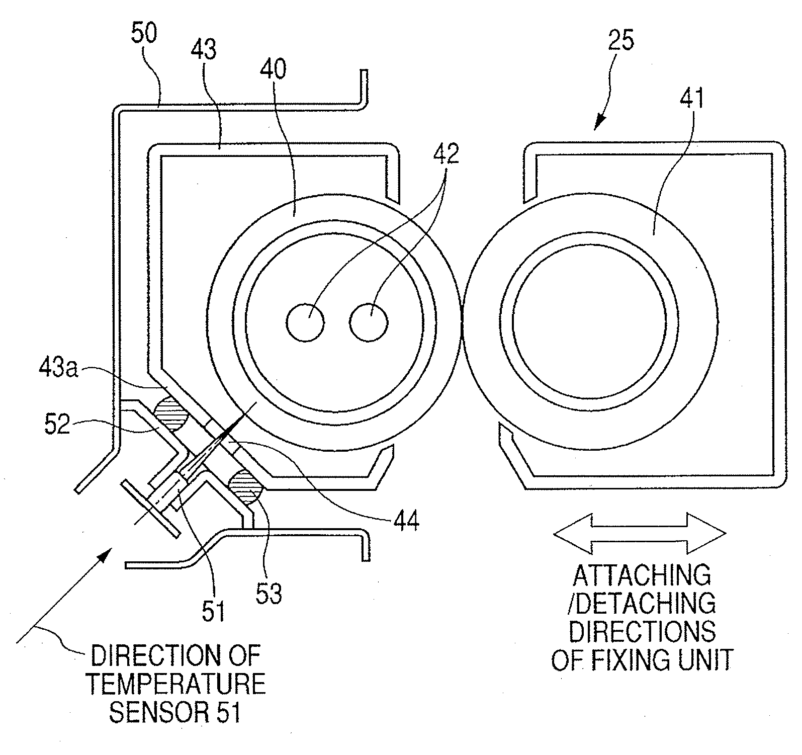 Image forming apparatus having contactless type temperature sensor