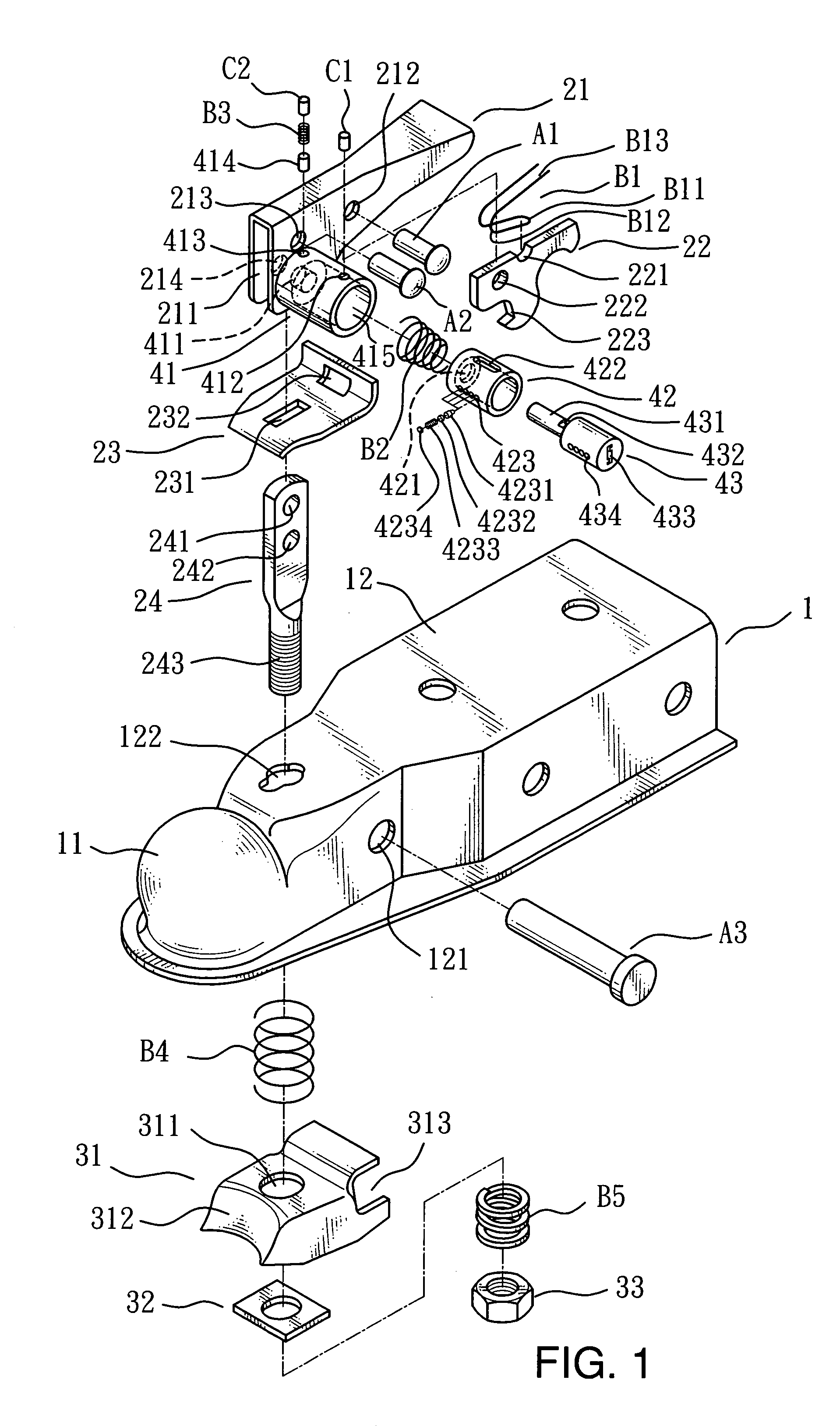 Trailer theft-thwarting coupling dock